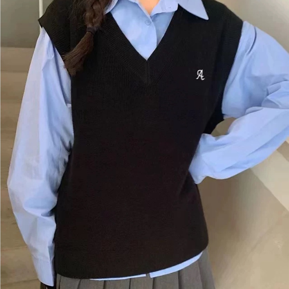 Knit Sweater vest top black